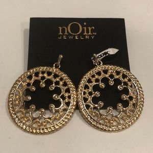 nOir Goldtone Round Filigree Fashion Earrings